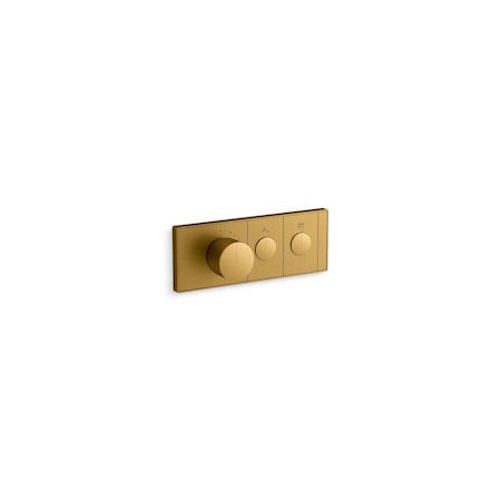 Kohler Anthem Recessed Mech Th Control 2Ot Vibrant Brushed Moderne Brass 26346-9-2MB